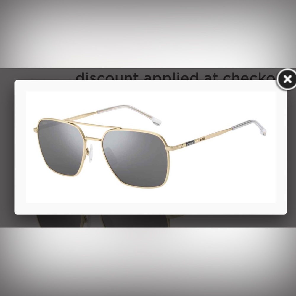 Hugo boss GOLD-TONE DOUBLE-BRIDGE SUNGLASSES WITH BETA-TITANIUM TEMPLES.